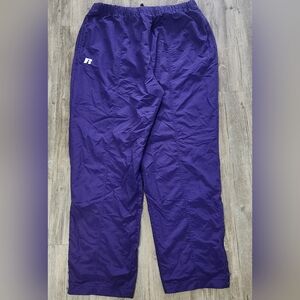 Vintage Russell Athletic Mens 2XL Purple Baggy Lined Windbreaker Track Pants Y2K